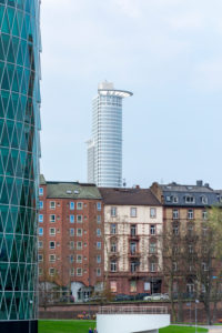 Germany, Hesse, Frankfurt, the building of DZ Bank seen from the Main. Germany, Hesse, Frankfurt, the building of DZ Bank seen from the Main.