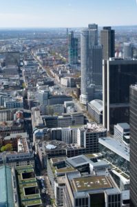 Deutschland, Hessen, Frankfurt, Blick vom Main Tower nach Westen. Deutschland, Hessen, Frankfurt, Blick vom Main Tower nach Westen.