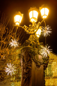 France, Alsace, Wissembourg, Christmas decoration, in the evening France, Alsace, Wissembourg, Christmas decoration, in the evening