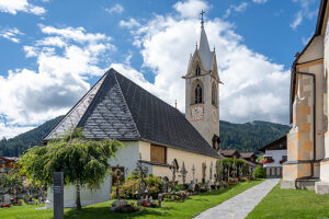 Austria, Serfaus-Fiss-Ladis, Serfaus, the parish church Mariae Himmelfahrt Austria, Serfaus-Fiss-Ladis, Serfaus, the parish church Mariae Himmelfahrt