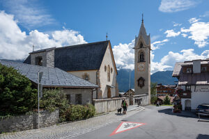 Austria, Serfaus-Fiss-Ladis, Serfaus, the parish church Mariae Himmelfahrt Austria, Serfaus-Fiss-Ladis, Serfaus, the parish church Mariae Himmelfahrt