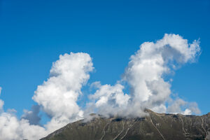 Austria, Serfaus-Fiss-Ladis, clouds on a mountain range. Austria, Serfaus-Fiss-Ladis, clouds on a mountain range.