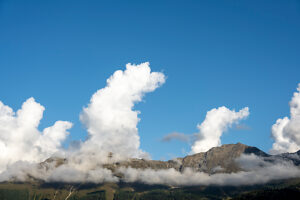 Austria, Serfaus-Fiss-Ladis, clouds on a mountain range. Austria, Serfaus-Fiss-Ladis, clouds on a mountain range.