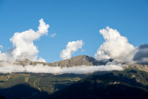Austria, Serfaus-Fiss-Ladis, clouds on a mountain range. Austria, Serfaus-Fiss-Ladis, clouds on a mountain range.