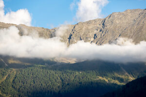 Austria, Serfaus-Fiss-Ladis, clouds on a mountain range. Austria, Serfaus-Fiss-Ladis, clouds on a mountain range.