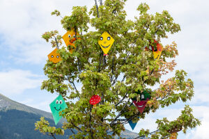 Tree decorated with dragons. Tree decorated with dragons.