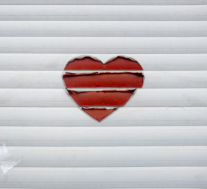 Heart on a roller shutter Heart on a roller shutter