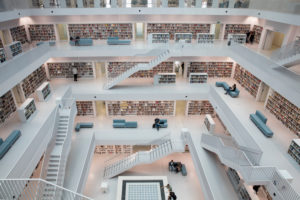 Atrium in the interior, Neue Bibliothek, Stuttgart, Baden-Wurttemberg, Germany Atrium in the interior, Neue Bibliothek, Stuttgart, Baden-Wurttemberg, Germany