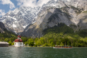 Pier St. Bartholomä am Königssee, at Berchtesgaden, Upper Bavaria, Bavaria, Germany Pier St. Bartholomä am Königssee, at Berchtesgaden, Upper Bavaria, Bavaria, Germany