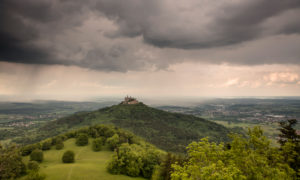 Hohenzollern Castle perched on a hill Hohenzollern Castle perched on a hill