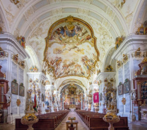 Raitenhaslach Monastery, interior view of the church, Raitenhaslach Monastery, interior view of the church,
