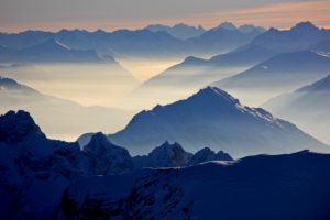 Germany, Bavaria, Upper Bavaria, Werdenfelser Land, Bavarian Alps, Zugspitze, Wetterstein Mountains, in the foreground: Tschirgant, behind: Piz Zupo, Piz Palü, Piz Bernina, Piz Mundin, Swiss Alps Germany, Bavaria, Upper Bavaria, Werdenfelser Land, Bavarian Alps, Zugspitze, Wetterstein Mountains, in the foreground: Tschirgant, behind: Piz Zupo, Piz Palü, Piz Bernina, Piz Mundin, Swiss Alps