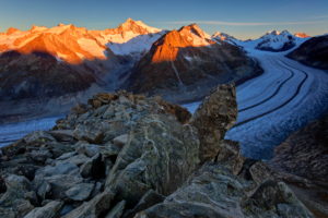 Switzerland, Canton Valais, Eggishorn, Aletsch Glacier, Aletschhorn, Kleines Dreieckshorn, Dreieckshorn, Jungfrau, Eiger, Mönch Switzerland, Canton Valais, Eggishorn, Aletsch Glacier, Aletschhorn, Kleines Dreieckshorn, Dreieckshorn, Jungfrau, Eiger, Mönch
