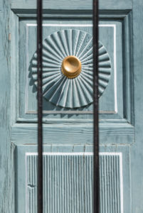 Typical old front door, Guarda, municipality Scuol, Lower Engadine, Grisons, Switzerland Typical old front door, Guarda, municipality Scuol, Lower Engadine, Grisons, Switzerland