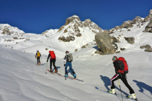 Italy, Piedmont province of Cuneo, Cottian Alps, Valle Maira Dora-Maira massif, ski tour, Monte Viraysse, 2838 m Italy, Piedmont province of Cuneo, Cottian Alps, Valle Maira Dora-Maira massif, ski tour, Monte Viraysse, 2838 m