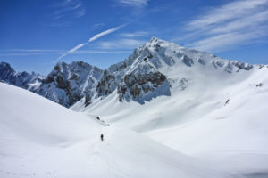 Italy, Piedmont province of Cuneo, Cottian Alps, Valle Maira Dora-Maira massif, ski tour, Monte Viraysse, 2838 m Italy, Piedmont province of Cuneo, Cottian Alps, Valle Maira Dora-Maira massif, ski tour, Monte Viraysse, 2838 m