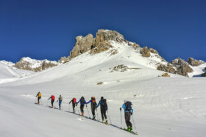 Italy, Piedmont province of Cuneo, Cottian Alps, Valle Maira Dora-Maira massif, ski tour, Monte Viraysse, 2838 m Italy, Piedmont province of Cuneo, Cottian Alps, Valle Maira Dora-Maira massif, ski tour, Monte Viraysse, 2838 m