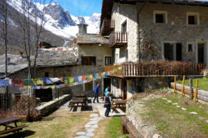 Italy, Piedmont province of Cuneo, Cottian Alps, Valle Maira Dora-Maira massif, ski tour, La Taverna du Ciouch Ristorante Italy, Piedmont province of Cuneo, Cottian Alps, Valle Maira Dora-Maira massif, ski tour, La Taverna du Ciouch Ristorante