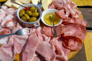 Italy, Piedmont province of Cuneo, Cottian Alps, Valle Maira Dora-Maira massif, ski tour, refreshments, snack Italy, Piedmont province of Cuneo, Cottian Alps, Valle Maira Dora-Maira massif, ski tour, refreshments, snack