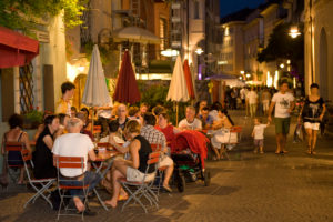 Italy South Tyrol Bolzano old town nightlife Via Argentieri Italy South Tyrol Bolzano old town nightlife Via Argentieri