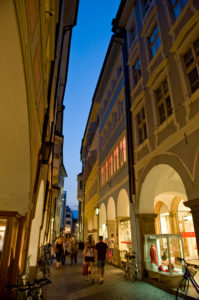 Italy Suedtirol Bozen old town Laubengasse Italy Suedtirol Bozen old town Laubengasse