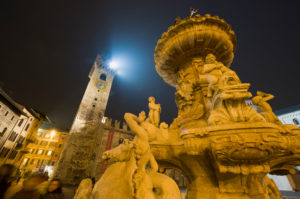 Italy Trentino-Alto Adige Trentino Trento Trient center old town Dom Neptune fountain Piazza Duomo Italy Trentino-Alto Adige Trentino Trento Trient center old town Dom Neptune fountain Piazza Duomo