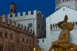 Italy Trentino-Alto Adige Trentino Trento Trient center old town Dom Neptune fountain Piazza Duomo Italy Trentino-Alto Adige Trentino Trento Trient center old town Dom Neptune fountain Piazza Duomo