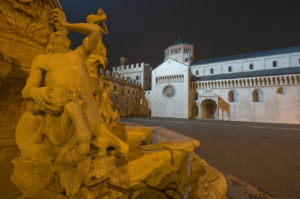 Italy Trentino-Alto Adige Trentino Trento Trient center old town Dom Neptune fountain Piazza Duomo Italy Trentino-Alto Adige Trentino Trento Trient center old town Dom Neptune fountain Piazza Duomo