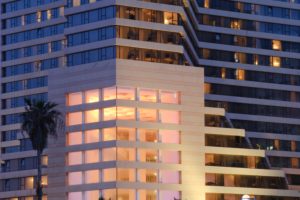 high-rises in the Hayarkon Street, dusk, Tel Aviv, Israel high-rises in the Hayarkon Street, dusk, Tel Aviv, Israel