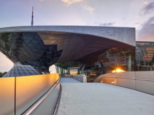 BMW World, Olympic Stadium, City of Munich, State Capital, Upper Bavaria, Bavaria, Germany BMW World, Olympic Stadium, City of Munich, State Capital, Upper Bavaria, Bavaria, Germany