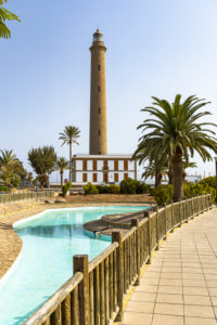 Maspalomas lighthouse with pool in the foreground, Gran Canaria, Spain Maspalomas lighthouse with pool in the foreground, Gran Canaria, Spain