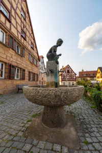 Brestlas fountain on the market square of Cadolzburg, Franconia, Bavaria, Germany Brestlas fountain on the market square of Cadolzburg, Franconia, Bavaria, Germany