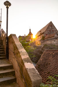 Sunset over entrance to Cadolzburg Castle on Burggraben, Cadolzburg, Franconia, Bavaria, Germany Sunset over entrance to Cadolzburg Castle on Burggraben, Cadolzburg, Franconia, Bavaria, Germany