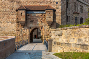 Entrance to Cadolzburg Castle in the evening light, Cadolzburg, Franconia, Bavaria, Germany Entrance to Cadolzburg Castle in the evening light, Cadolzburg, Franconia, Bavaria, Germany