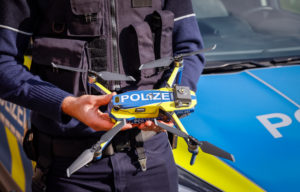 Neuss, North Rhine-Westphalia, Germany - Drones at the NRW police, 106 drones for one million euros are to be used by the North Rhine-Westphalian police in the fight against crime from 2021. Neuss, North Rhine-Westphalia, Germany - Drones at the NRW police, 106 drones for one million euros are to be used by the North Rhine-Westphalian police in the fight against crime from 2021.