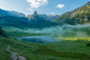 Morning mist at Funtensee with Schottmalhorn Morning mist at Funtensee with Schottmalhorn