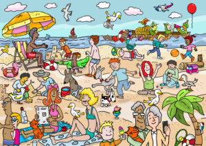 Hidden, object, beach, sea, summer, summer, vacation, sand, parasol, water, swimming, sand, castle, children, animals, ice Hidden, object, beach, sea, summer, summer, vacation, sand, parasol, water, swimming, sand, castle, children, animals, ice