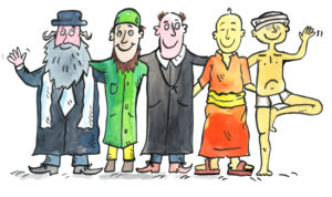 Illustration, icon image, different religions, tolerance Illustration, icon image, different religions, tolerance