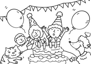 colouring picture, children's birthday colouring picture, children's birthday