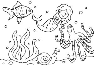 Coloring picture, mermaid Coloring picture, mermaid