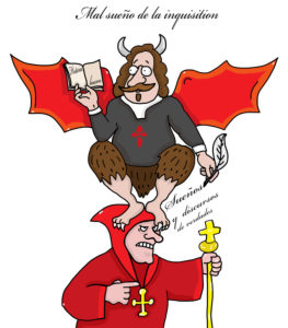 Illustration, Symbol, Francisco Quevedo, Writer, Renaissance, Freedom of the Press, Laws, Devil, Church, Literature, Education, Freedom, Freedom of Expression, Censorship Illustration, Symbol, Francisco Quevedo, Writer, Renaissance, Freedom of the Press, Laws, Devil, Church, Literature, Education, Freedom, Freedom of Expression, Censorship