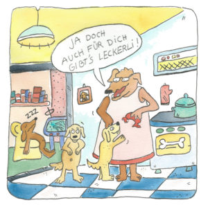 dog mother gives your children a treat. Illustration dog mother gives your children a treat. Illustration