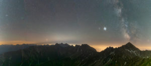 Milky Way over the Reither Spitze and the Seefelder Spitze in the Karwendel Mountains, Austria. Milky Way over the Reither Spitze and the Seefelder Spitze in the Karwendel Mountains, Austria.