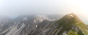 View of the Reither Spitze and the Seefelder Spitze in Austria at sunset. View of the Reither Spitze and the Seefelder Spitze in Austria at sunset.
