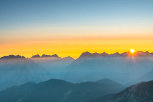 Sunrise in the Karwendel Mountains in Austria. Sunrise in the Karwendel Mountains in Austria.