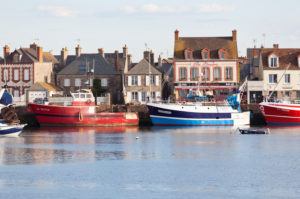 Morning mood in the port of Barfleur, Normandy, France. Barfleur is one of the most beautiful villages in France. Morning mood in the port of Barfleur, Normandy, France. Barfleur is one of the most beautiful villages in France.