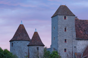 The old castle Chateau Puyfol in sunset. Near Vichy, Auvergne, France The old castle Chateau Puyfol in sunset. Near Vichy, Auvergne, France