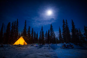 Husky tour through Swedish Lapland, near Kiruna, Sweden