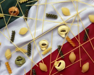 Flag, in Italian, noodles, sorts, differently, Still life, flag, Italy, noodles, durum-wheat pastas, paste, raw, pasta, food, nutrition, carbohydrate, specialities, in Italian