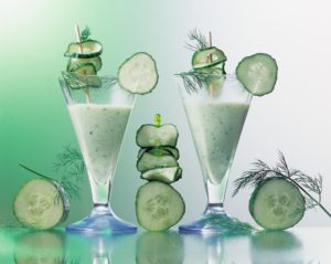 Cocktail glasses, cucumber juice, cucumber slices, Still life, vegetable juice, drink, alcohol-free, juice, nutrition, healthy, rich in vitamins, vitamins, low-calorie, cucumbers, dill